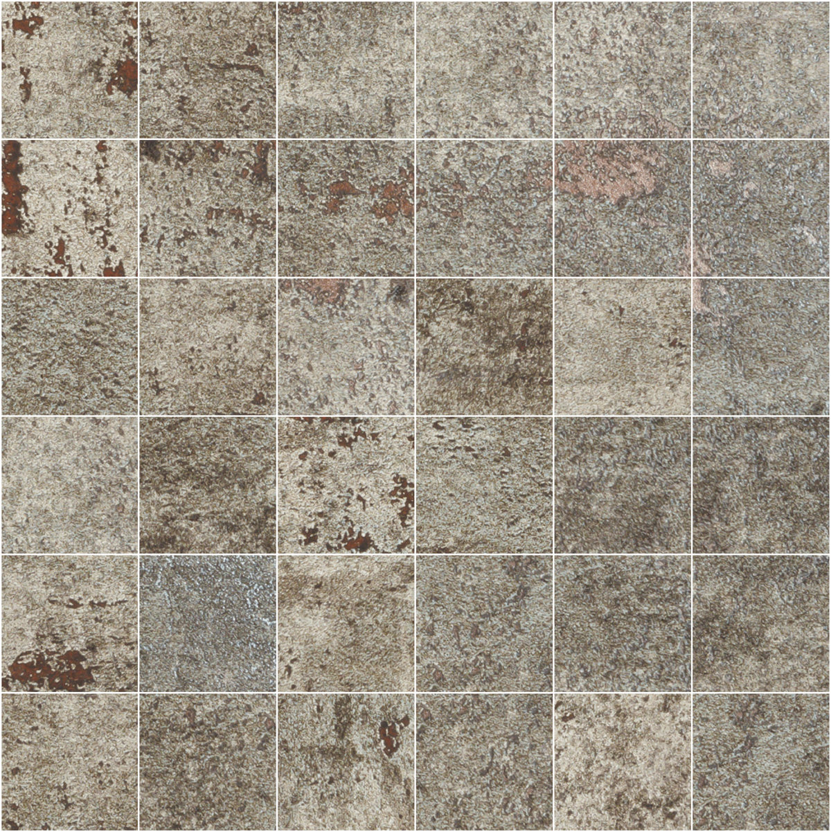 CERAM METAL SILVER 30x30x1.05 CM MOSAIK 5x5